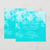 Plage Coquillages Destination Mariages Invitations (Devant / Derrière)