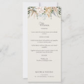Plage Coquillages Floral Mariage Menu (Devant)