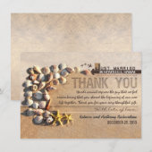 plage coquillages mariage merci cartes (Devant / Derrière)