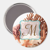Plage Coral Star Poisson Sable Monogramme Aimant i (Recto/Verso)