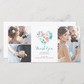 Plage Côte Coeur Nautique Mariage Merci (Devant / Derrière)