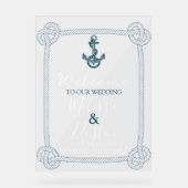 Plage côtière Ancre bleue Mariage nautique Bienven (Recto)