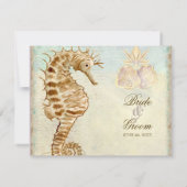 Plage côtière de Sea Horse - Faire-part de mariage (Dos)