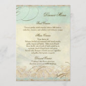 Plage côtière de Sea Horse - Menu Dîner Mariage (Devant)