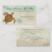 Plage côtière de tortue de mer - cartes de visite (Devant / Derrière)