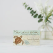 Plage côtière de tortue de mer - cartes de visite (Debout devant)