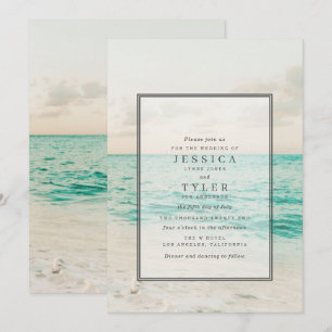 Plage côtière Destination Mariage Invitation