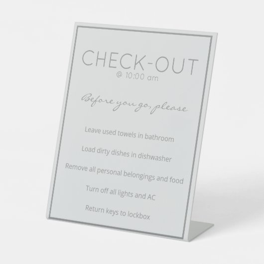 Plage côtière Gris Invité Départ Panneau de la tab (Recto)