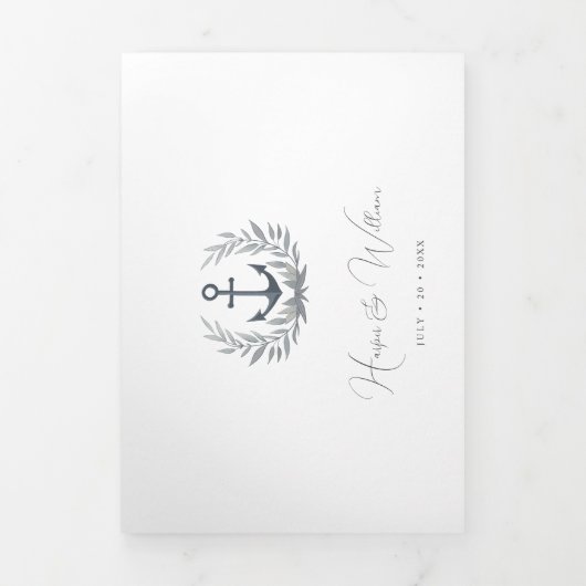 plage côtière nouvelle-england Mariage Tri-Fold (Page de couverture)