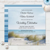 Plage côtière ou invitation de mariage de destinat
