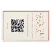 Plage côtière sable QR Code Social Media Magnet (Horizontal)