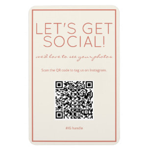 Plage côtière sable QR Code Social Media Magnet