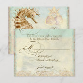 Plage Côtière Sea Horse - Invitation de Mariage (Devant / Derrière)