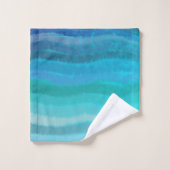 Plage Côtière Vagues Salées Sur Turquoise (Gant de toilette)