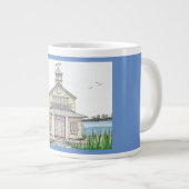 Plage Cottage Jumbo Mug Avec Bleu (Devant droit)