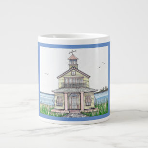Plage Cottage Jumbo Mug Avec Bleu