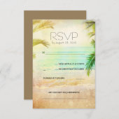 plage coucher de soleil mariage romantique cartes  (Devant / Derrière)