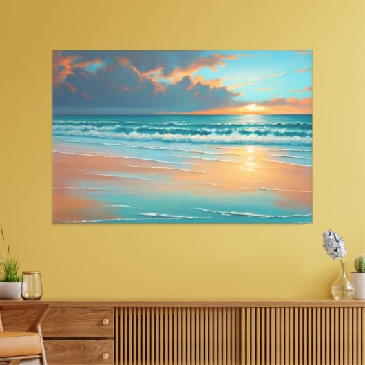 Plage Coucher de soleil toile Imprimer (Insitu(Salon))