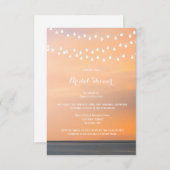 Plage coucher soleil nuptiale invitation douche (Devant / Derrière)