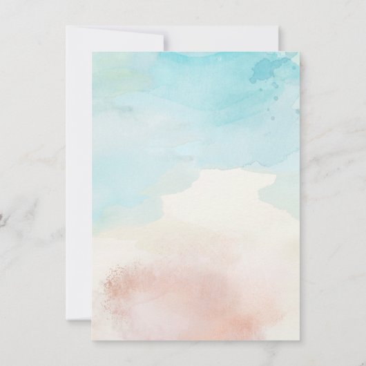 Plage Couples à thème douche Invitation (Dos)