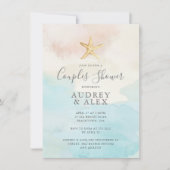 Plage Couples à thème douche Invitation (Devant)