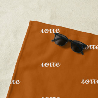 Plage Cute Brown Nom Coeur Motif Bain ou Serviette de pl