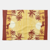Plage Dachshund coucher de soleil serviette Swayin (Horizontal)