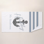 Plage d'Ancre florale bleu Dusty (Serviette de bain)