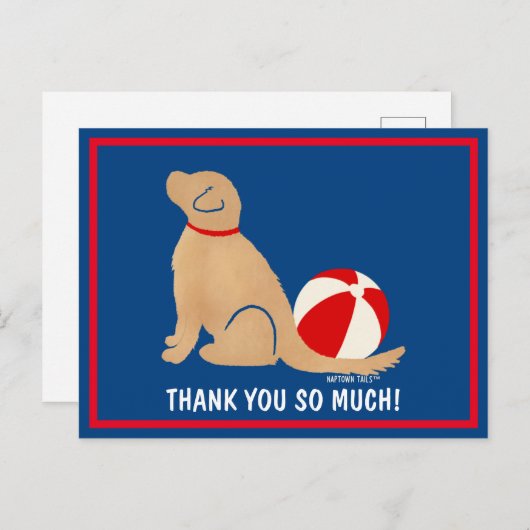 Plage Days Golden Retriever Chien Merci carte post (Devant / Derrière)