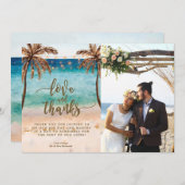 plage de carte photo d'amour et de mercis (Devant / Derrière)