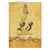 plage de cheval de mer rustique numéros de table d (Devant)