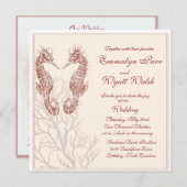 plage de cheval - faire-part de mariage marron (Devant / Derrière)