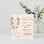 plage de cheval - faire-part de mariage marron (Debout devant)