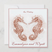 plage de cheval - faire-part de mariage marron (Dos)