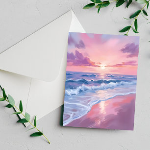 Plage de Cotton Candy Rose Carte de Peinture des V