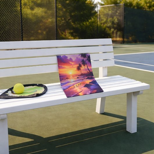 Plage de coucher de soleil tropicale customisée - 