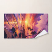 Plage de coucher de soleil tropicale customisée -  (Serviette à main)