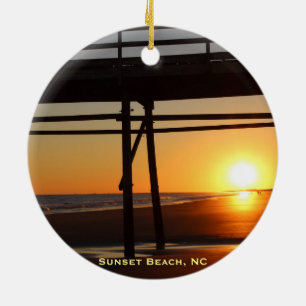 Plage de coucher du soleil, ornement d'arbre de