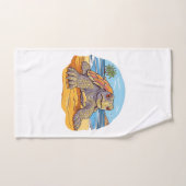 Plage de dessin animé de tortue (Serviette à main)
