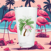 plage de flamingo rose mignonne Verre
