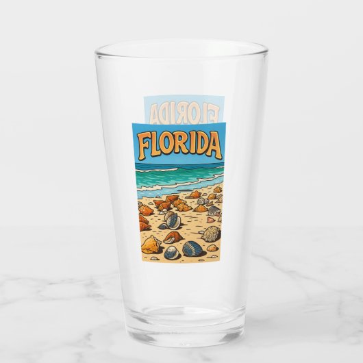 "Plage de Floride" verre avant et arrière (Dos)