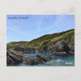 Plage de Lansallos, Cornouailles. Carte postale