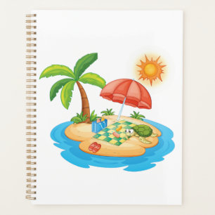 Plage de l'île tropicale Tortue Palmier Pique-niqu