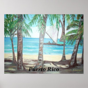 Plage de Luquillo, affiche de Porto Rico