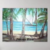 Plage de Luquillo, affiche Porto Rico (Devant)