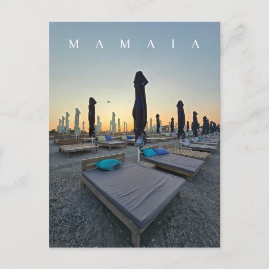 Plage de Mamaia en carte postale du soir (Devant)