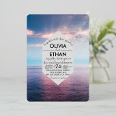 Plage de mer bleu ciel Mariage Foil Invitation (Debout devant)