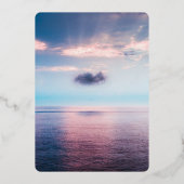 Plage de mer bleu ciel Mariage Foil Invitation (Verso)
