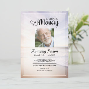 Plage de mer Ordre funéraire du service Invitation