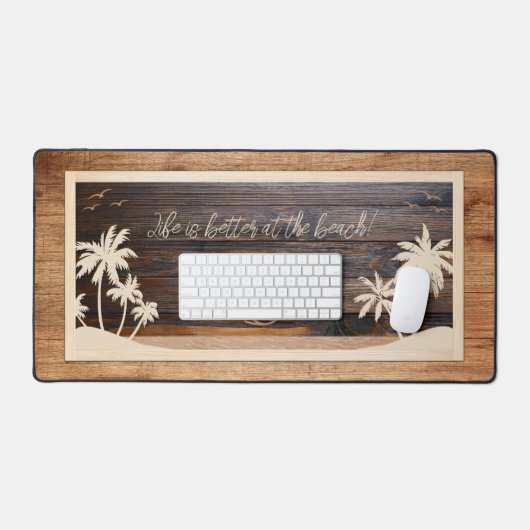 Plage de Monogramme en bois rustique (Clavier et souris)